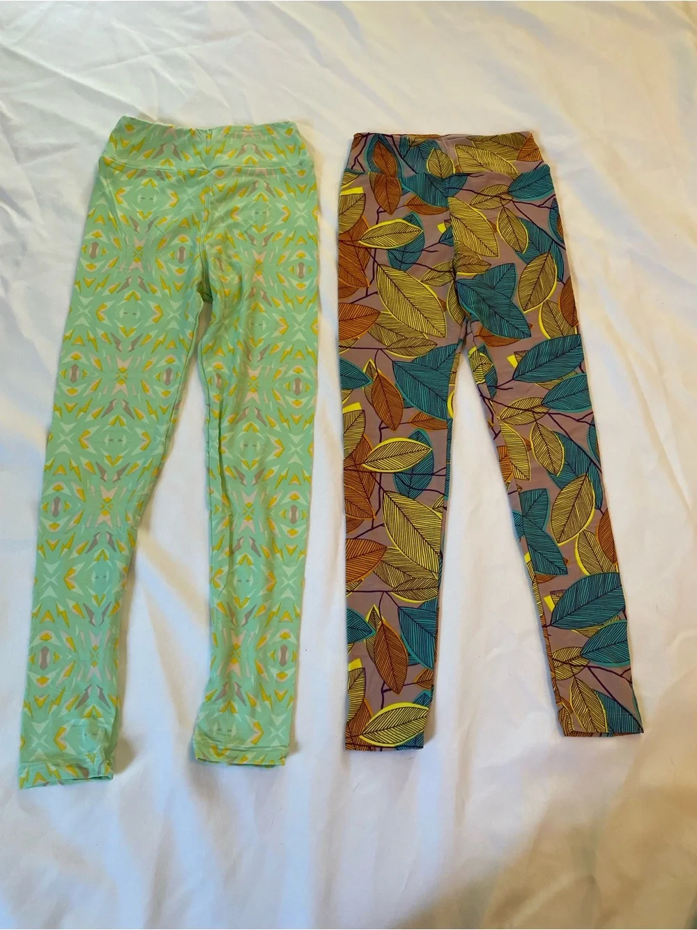 LuLaRoe Kids Leggings 4-set,‎ Various Prints, Two NWOT, Two are NWT, Size Tween